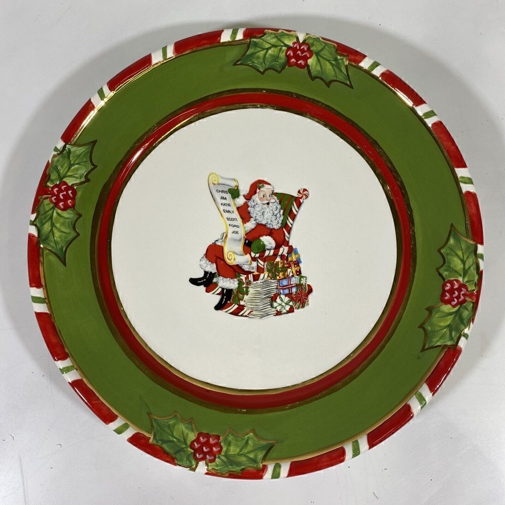 Christopher Radko Christmas Salad Desert Plate Letters to Santa 9”‎